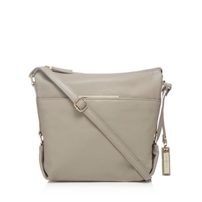 Taupe leather cross body bag